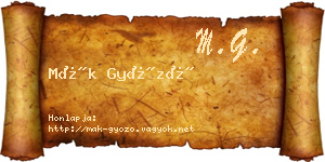 Mák Győző névjegykártya